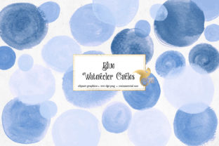 Blue Watercolor Circles Clipart