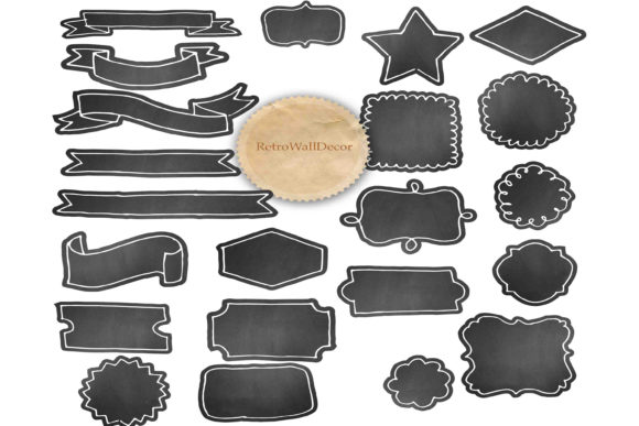 Chalk Doodle Circle Frames Clipart