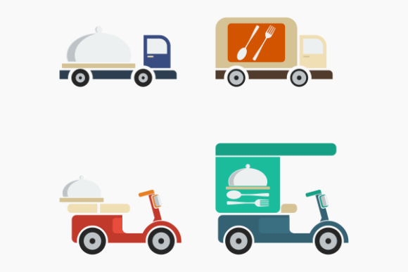 Delivery Food Iconic Symbol Illustration