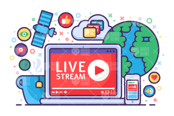 Live Stream Concept Illustration: A Modern Design Tool for Digital Communication