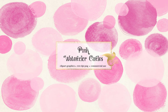 Pink Watercolor Circles Clipart for Creative Projects