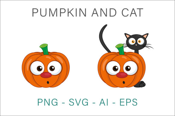 Pumpkin and Cat Vector Illustration: A Versatile Tool for Creative Workflows