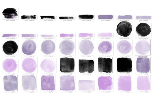 Purple and Black Watercolor Elements: A Creative Resource for Designers and Artists
