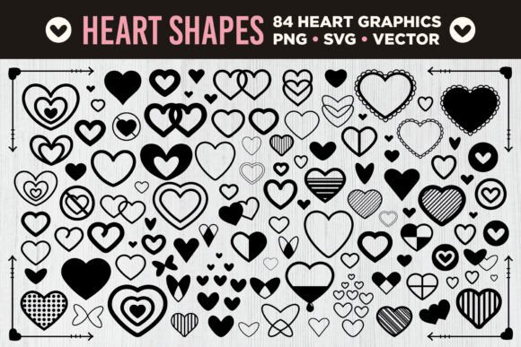 Simple Doodle Heart Icon Set