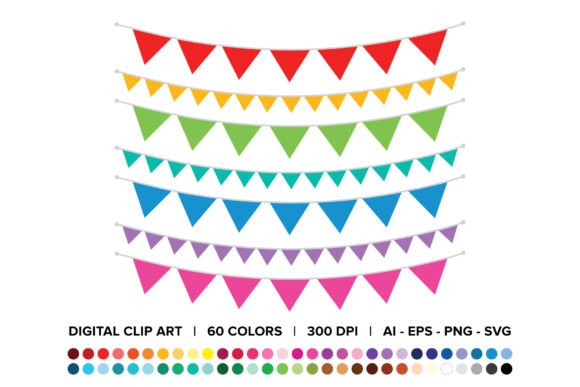 Single Color Triangle Banner Clip Art Set: A Versatile Tool for Modern Designers