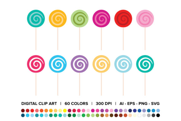 Swirl Lollipop Candy Clip Art: A Versatile Design Resource for Creators