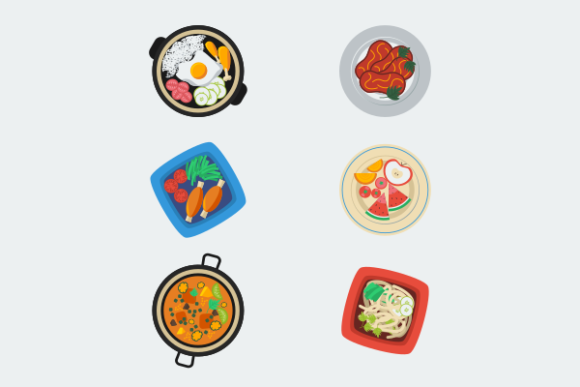 Various Top View Delicious Meals